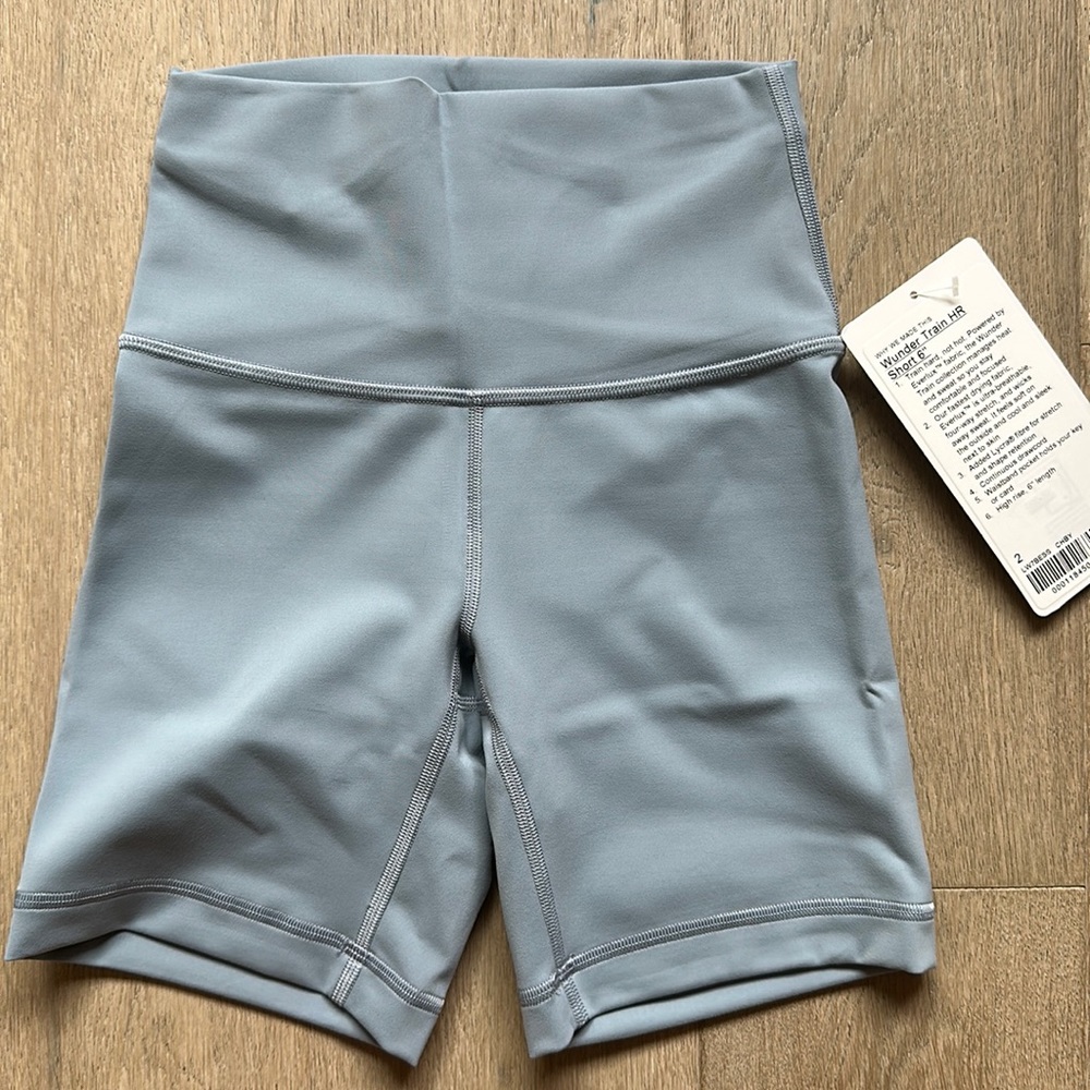 wunder train short 6" chambray size 2 lululemon nwt